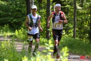 Luc, à droite, et moi, à quelques centaines de mètres de l'arrivée